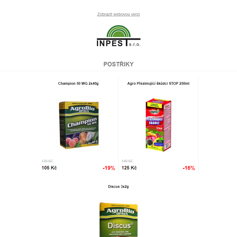 Postřiky a hnojiva se slevou až 37% >> Akce Roundup do vyprodání zásob