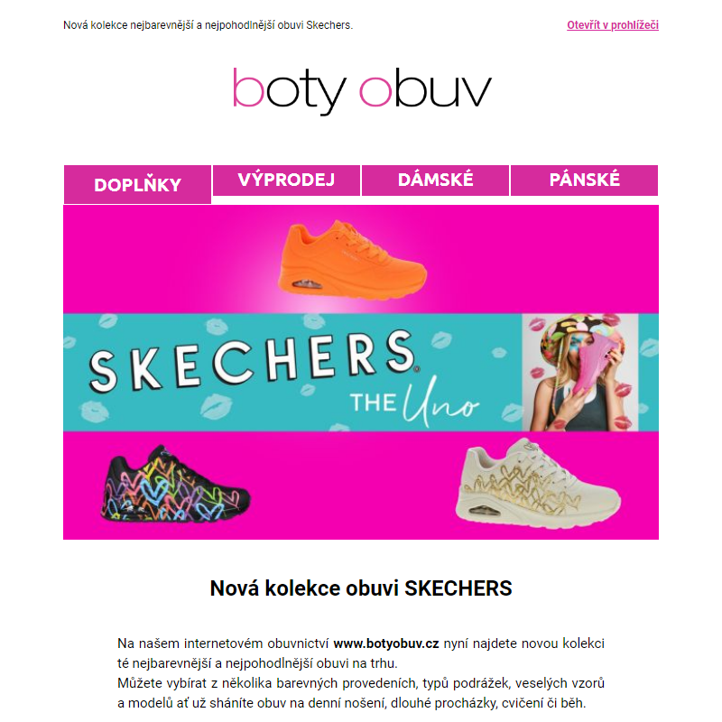 Nová kolekce barevné a nejpohodlnější obuvi Skechers._