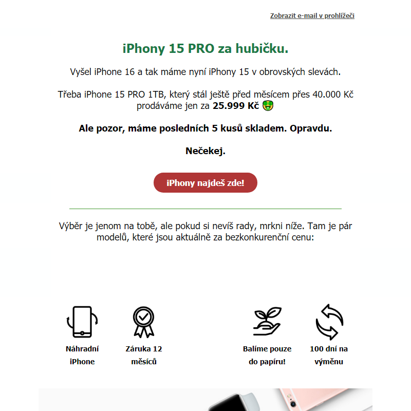 Posledních 5ks iPhonů 15 PRO skladem. Brzy nebudou!