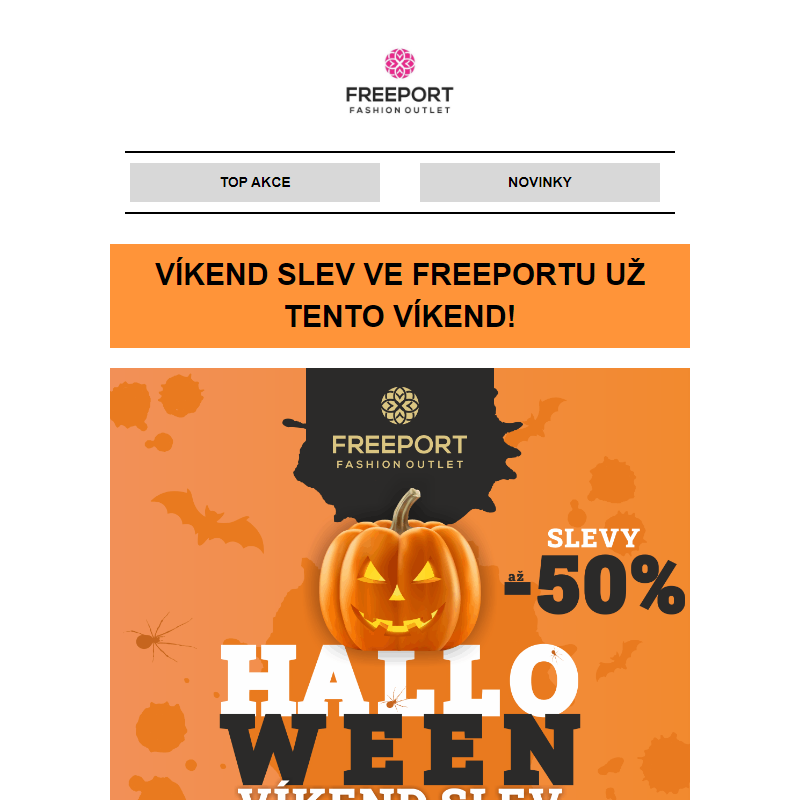 NEPROPÁSNĚTE HALLOWEENSKÝ VÍKEND SLEV!