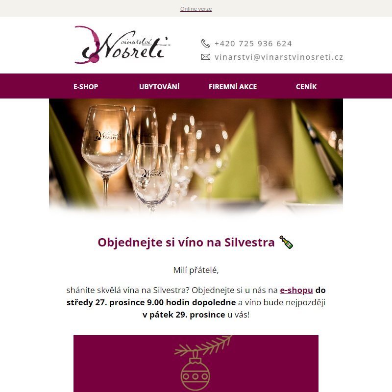 Objednejte si víno na Silvestra _