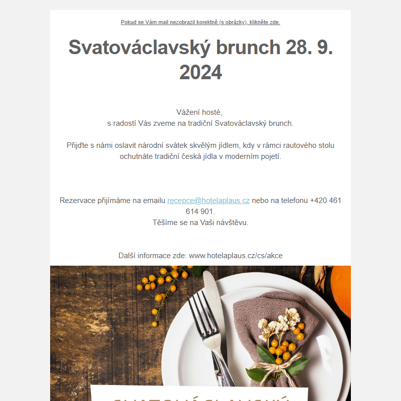 Svatováclavský brunch 28. 9. 2024