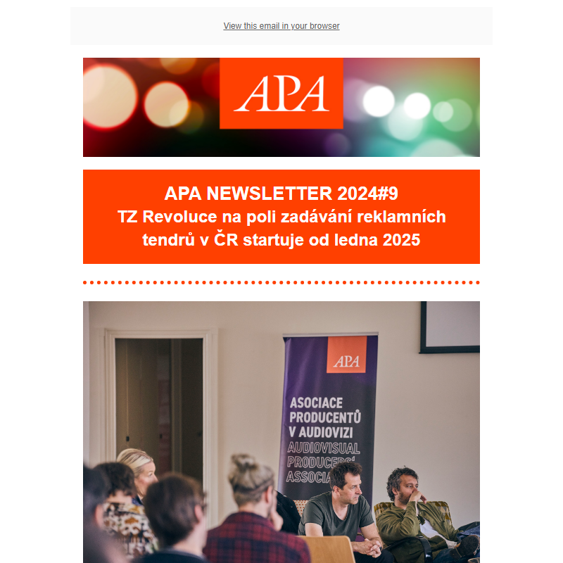 APA NEWSLETTER 2024#9 - TZ Revoluce na poli zadávání reklamních tendrů v ČR startuje v lednu 2025