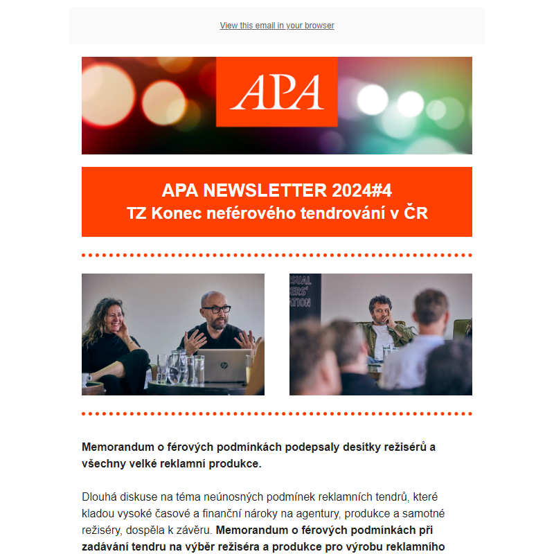 APA NEWSLETTER 2024#4 - TZ Konec neférového tendrování v ČR