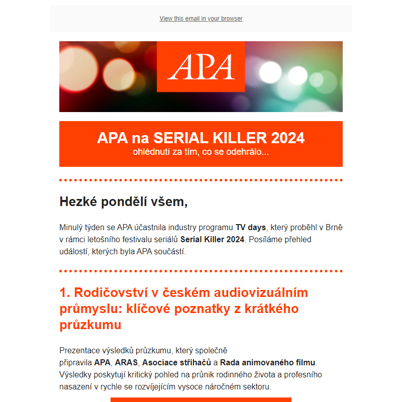 APA na SERIAL KILLER 2024 - výstupy z akcí