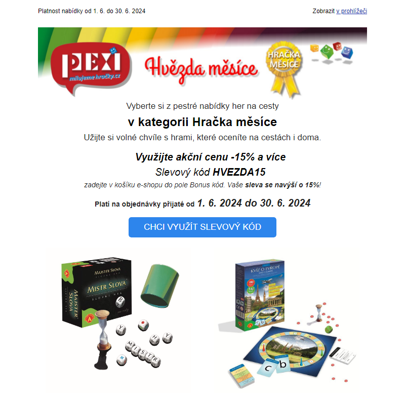 PEXI News - Hračky MĚSÍCE ČERVNA - cestovní hry nejen na dovolenou