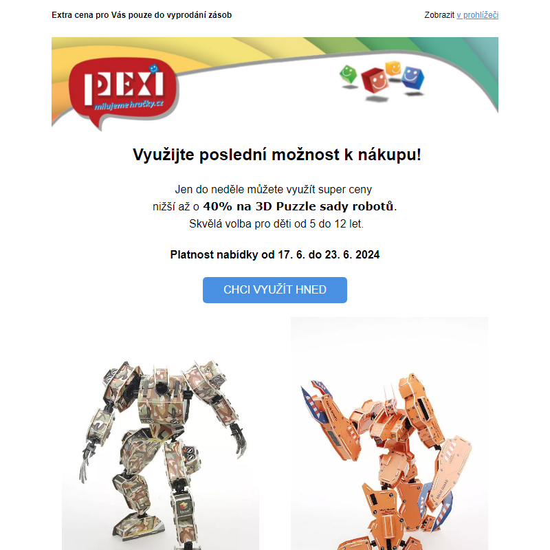 PEXI NEWS: Týdenní šance - 3D Puzzle od 5 do 12 let