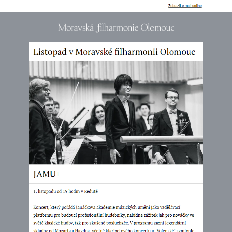 Moravská filharmonie - Listopadový program