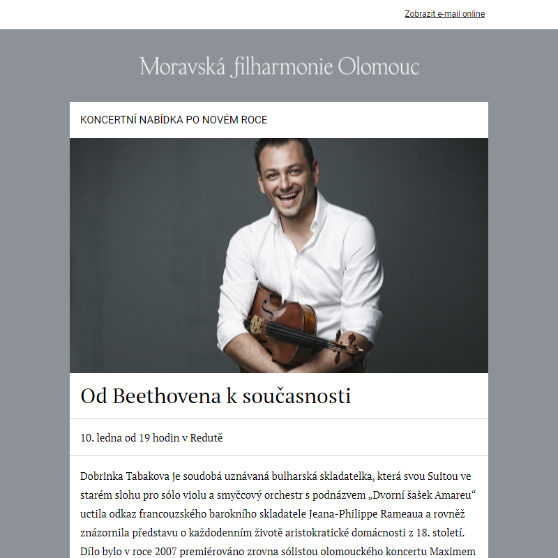 Moravská filharmonie - koncertní nabídka po Novém roce