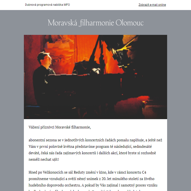 Moravská filharmonie - Dubnový program