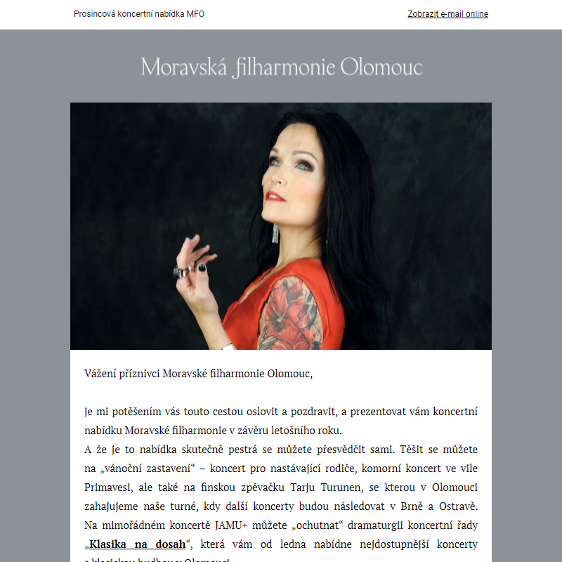 Moravská filharmonie - Vánoční nabídka koncertů