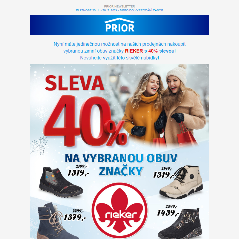 Zvyšujeme SLEVU na vybranou obuv RIEKER - 40%___