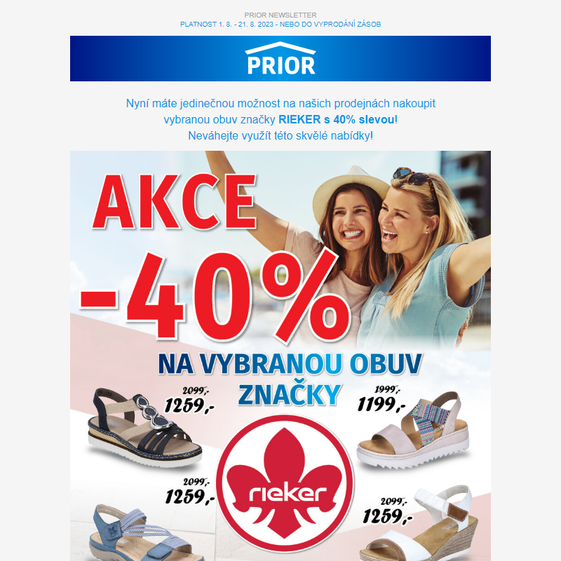 FINÁLNÍ SLEVY OBUVI -40% NA OBUV ZNAČKY RIEKER!__