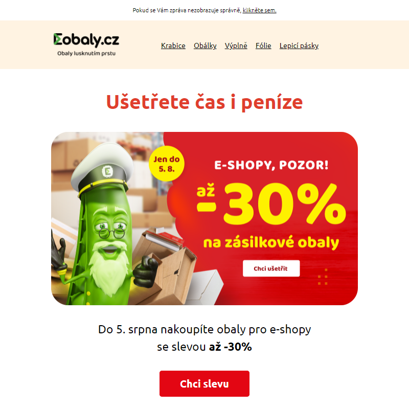 Ušetřete čas i peníze| slevy až -30%