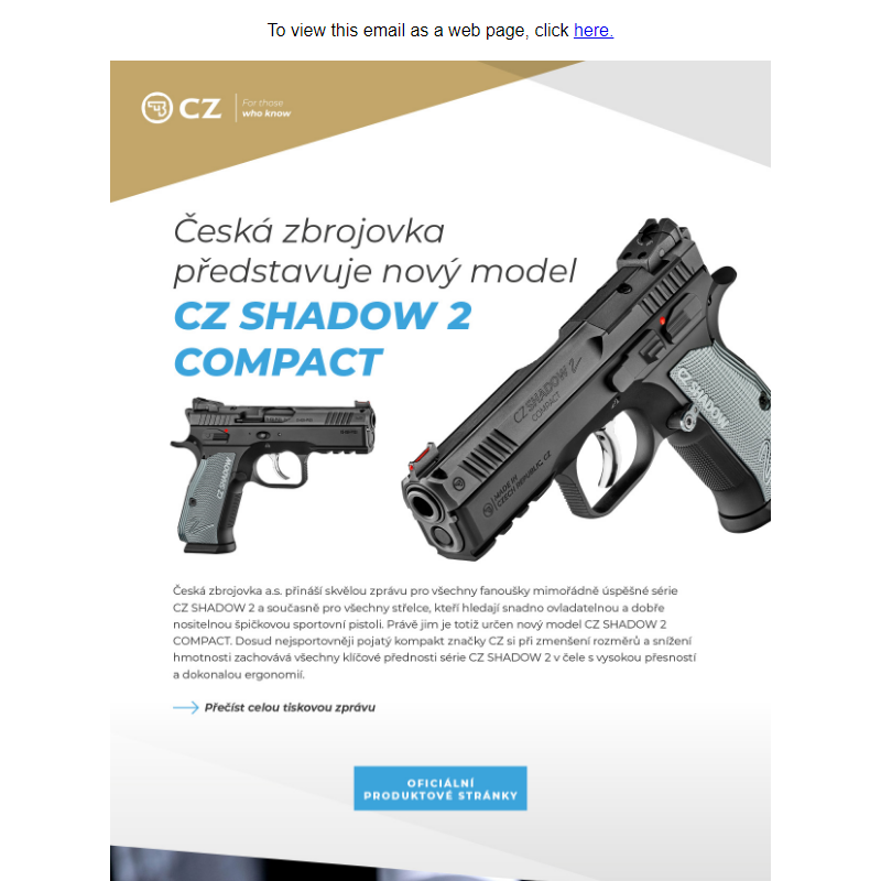 CZ představuje nový model CZ SHADOW 2 COMPACT