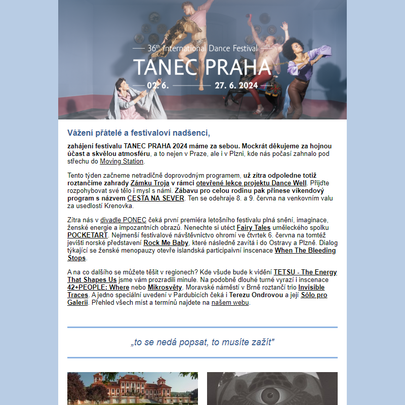 TANEC PRAHA - festival | 36. ročník zahájen, na co se můžete těšit v následujících dnech?