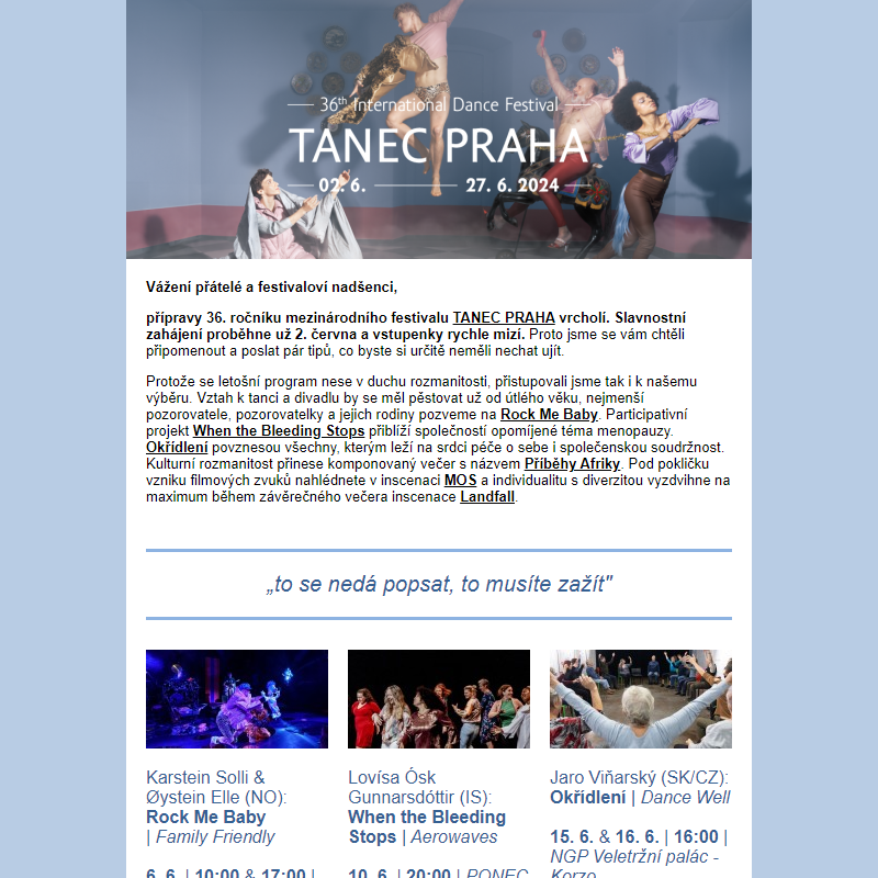 TANEC PRAHA - festival | Festival TANEC PRAHA 2024 startuje 2. června, už máte  vstupenky?