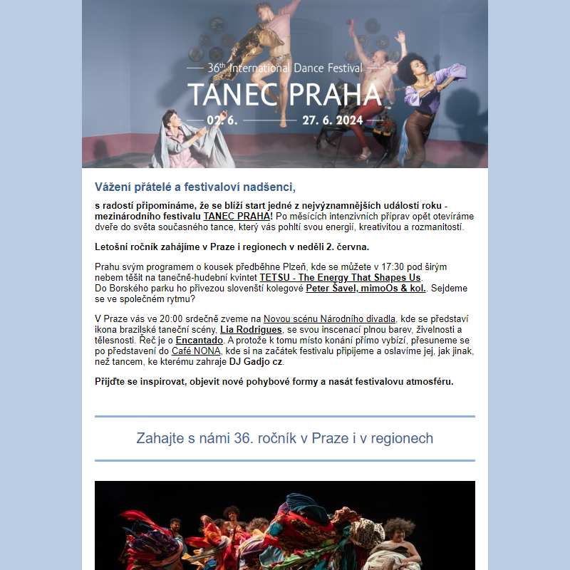 TANEC PRAHA - festival | 36. ročník vypukne už tuto neděli!