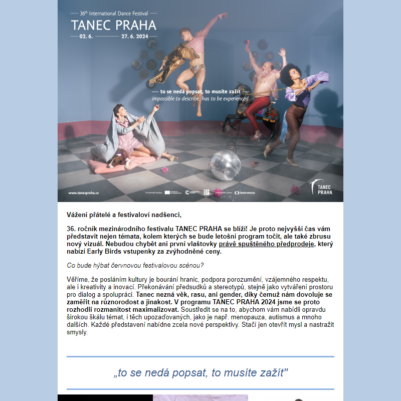 TANEC PRAHA - festival | Předprodej letošního programu zahájen!