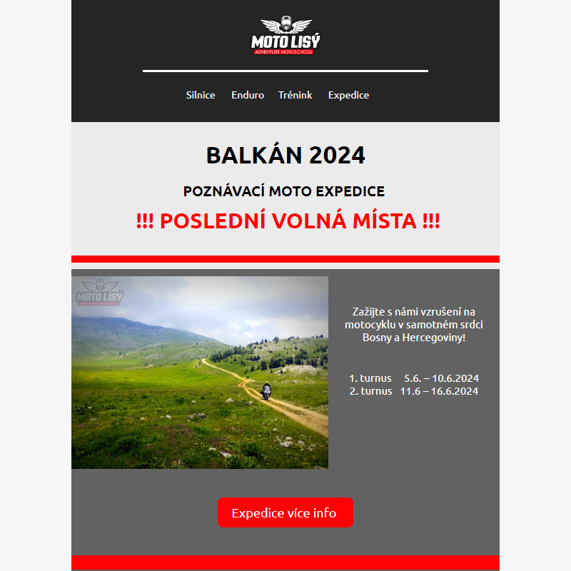 MOTO expedice Balkán 2024 - poslední volná místa