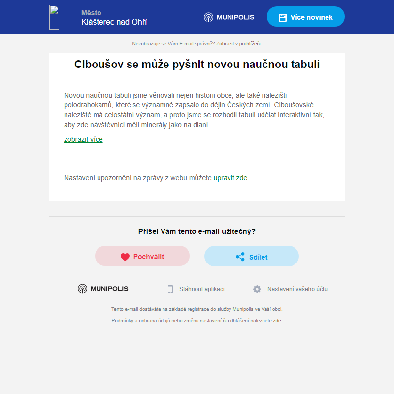 Ciboušov se může pyšnit novou naučnou tabulí
