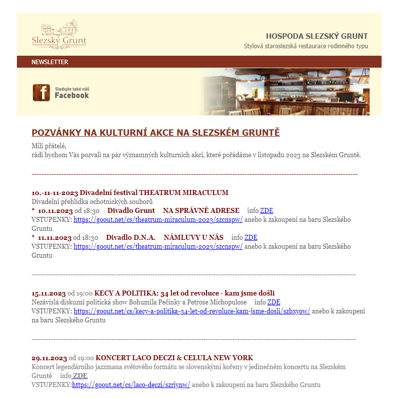 Slezský Grunt - Newsletter LISTOPAD 2023