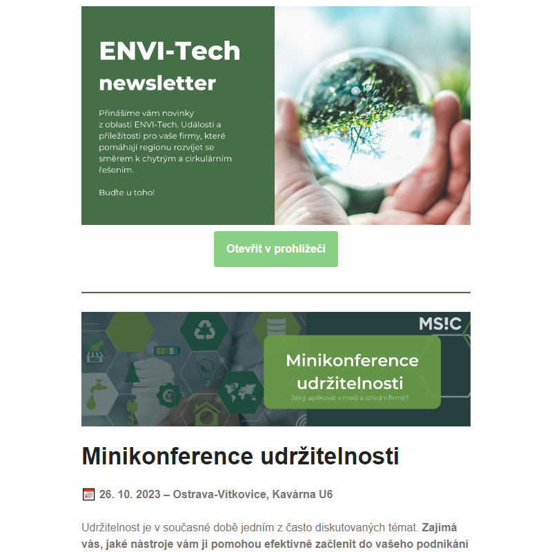 ENVI-Tech – Využijte udržitelnost ve svůj prospěch