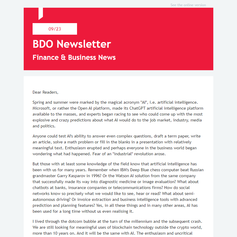 BDO Newsletter 9/2023