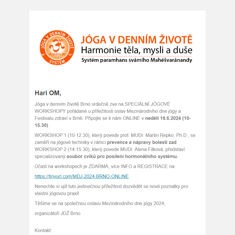 Pozvánka na online účast - MDJ Brno 2024