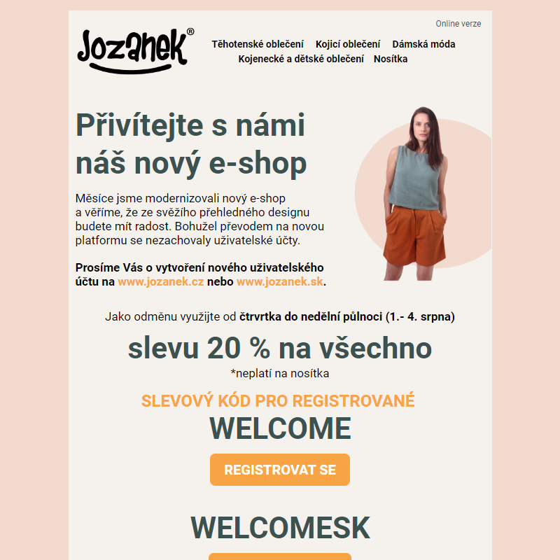 20 % slevový kód pouze do neděle