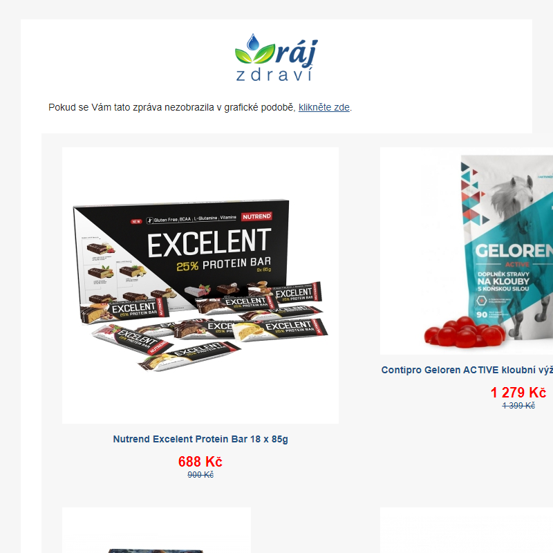 Akční ceny vybraných produktů Geloren, Nutrend, tianDe a dalších.