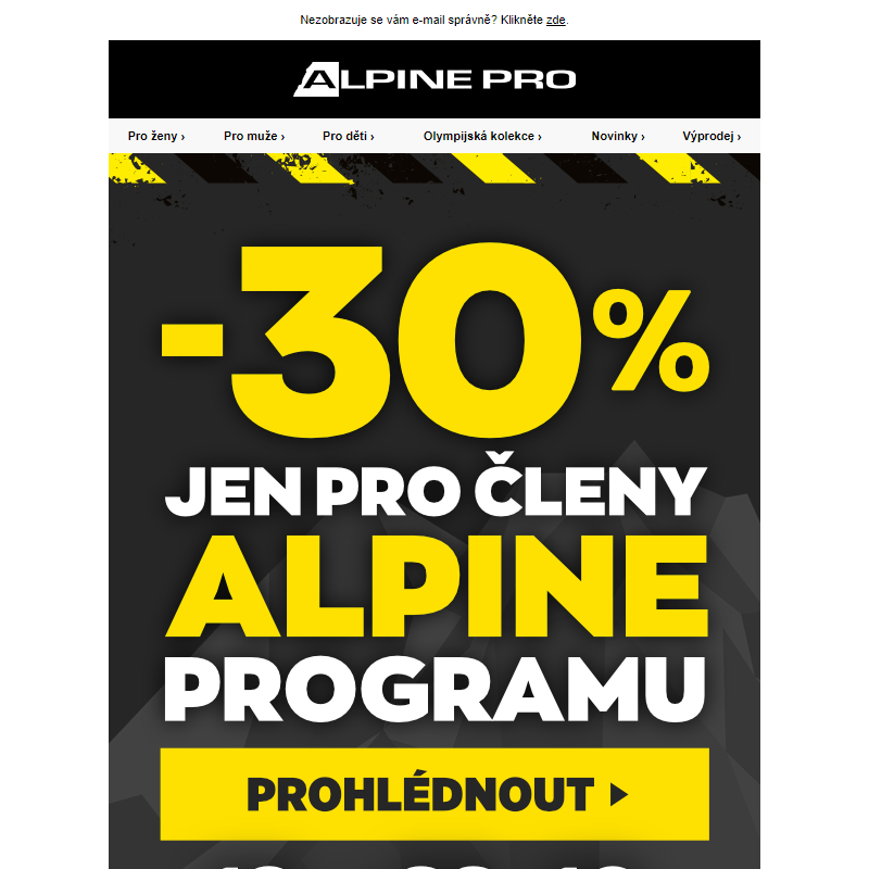 3,2,1… START! Sleva 30 % pro členy ALPINE PROgramu začíná.