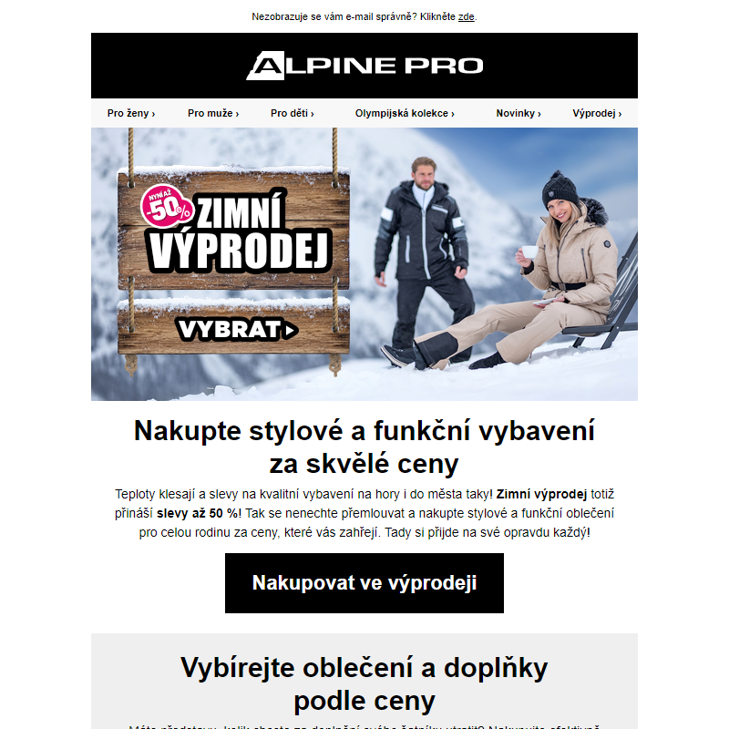 Zimní výprodej hlásí slevy až 50 %!