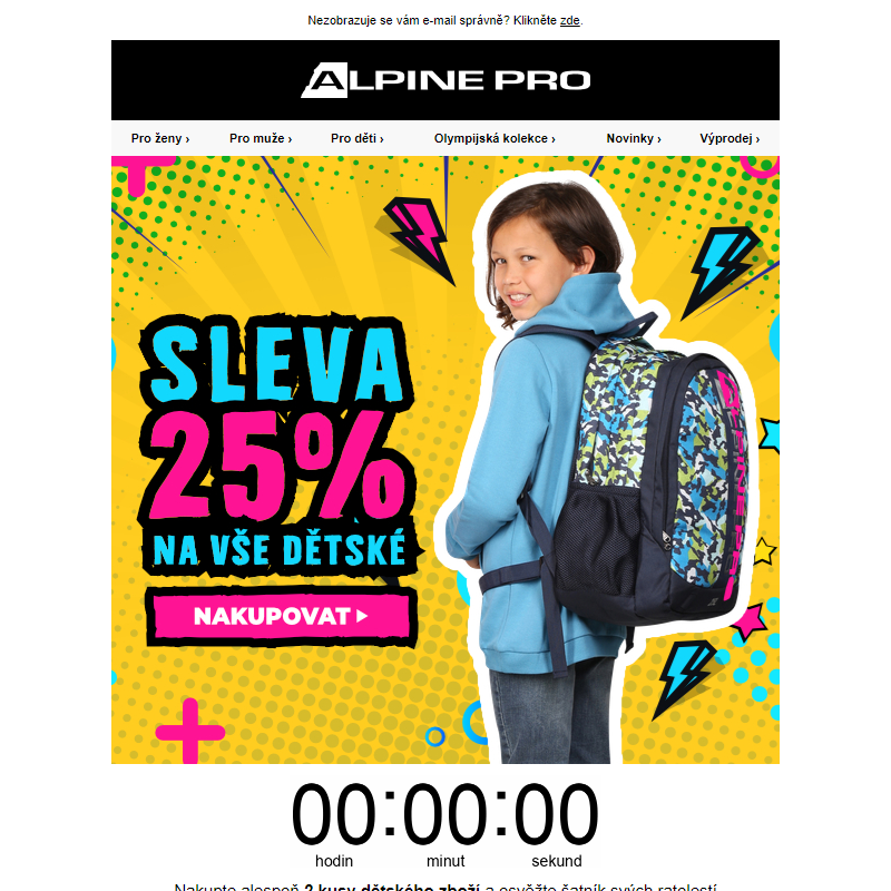 Sleva 25 % na dětský sortiment dnes končí!