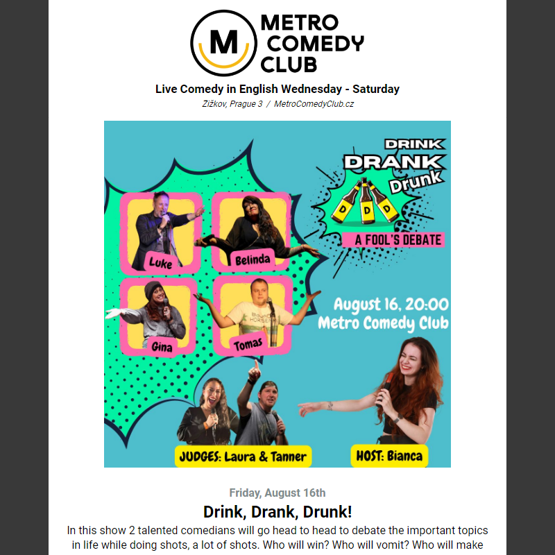 Friday Night Prague's Drunkest Comedy Show _