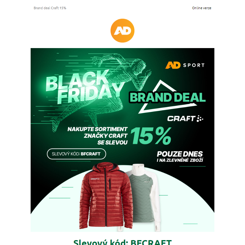 _ Brand deal -15% na značku Craft. Pouze dnes __