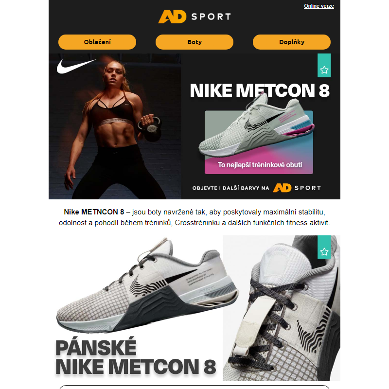 Nejlepší tréninková obuv – Nike Metcon