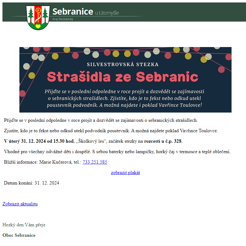 STRAŠIDLA ZE SEBRANIC