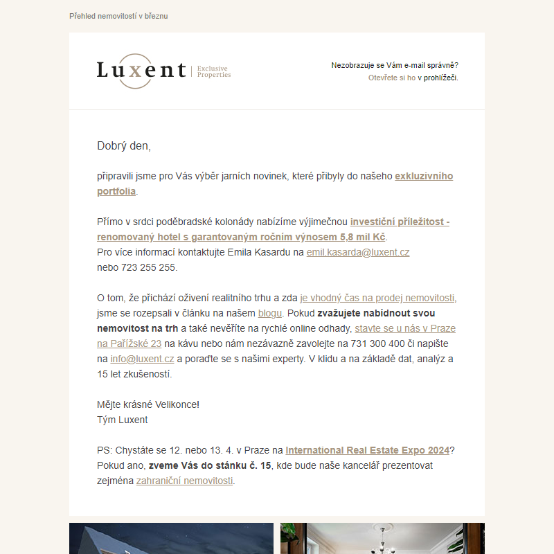 Newsletter Luxent | březen 2024