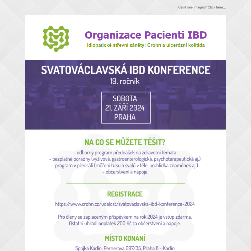 Sobota pro Vás! Dorazte na Svatováclavskou IBD konferenci do Prahy.