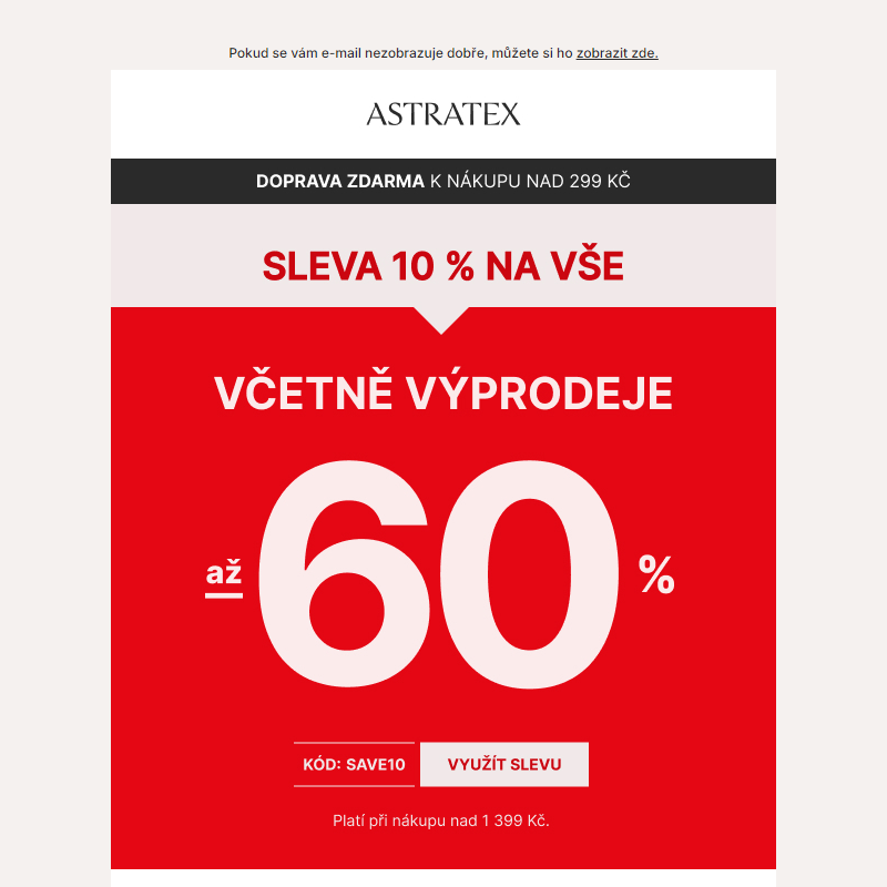 Sleva 10 % na vše včetně výprodeje až _60 % _