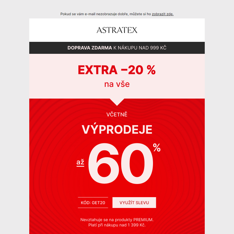 Extra _20 % na vše včetně výprodeje až _60 % __