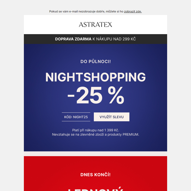 _ NIGHTSHOPPING _25 % a doprava zdarma! _