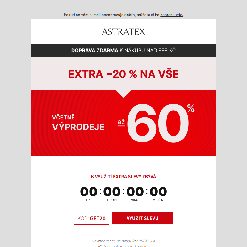 Extra _20 % i na končící letní výprodej až _60 %.