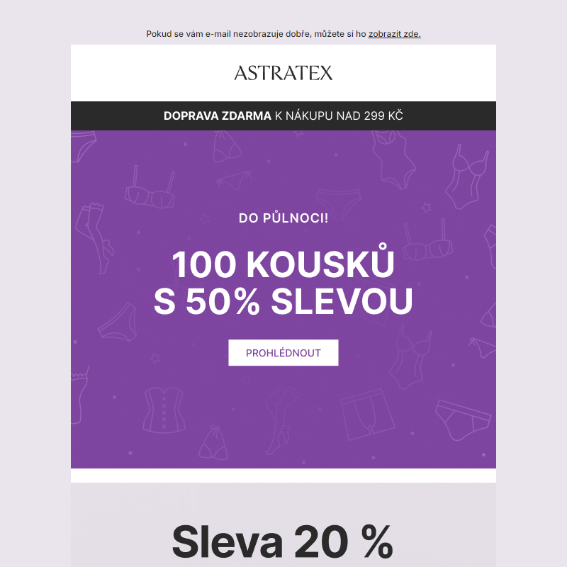 Pozor! _ 50% slevy končí o půlnoci.