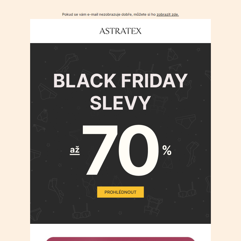 Black Friday až _70 % _200 Kč na nákup a doprava zdarma.