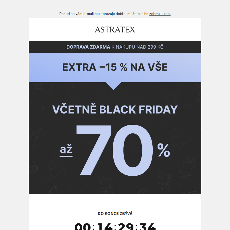 Extra _15 % na vše _včetně Black Friday až _70 %.