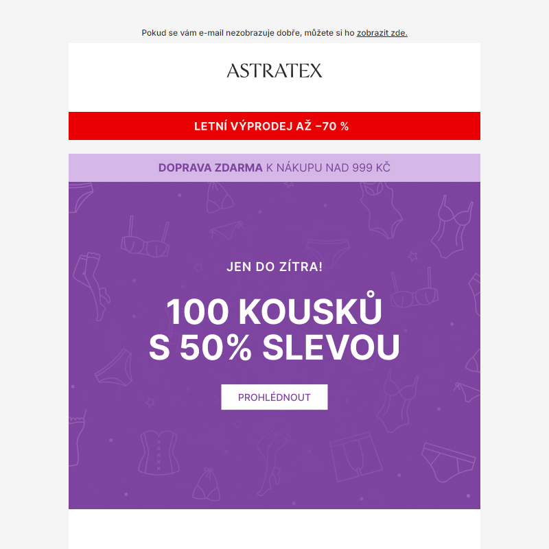 Šťastná stovka! 50% sleva na _kousků.