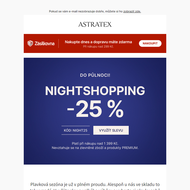 NIGHTSHOPPING _25 % _ Doprava zdarma