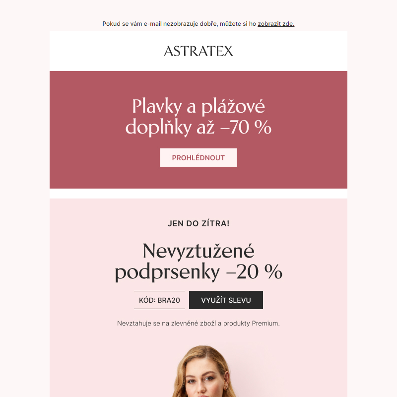 Změna! _ 20% slevu dostaly NEVYZTUŽENÉ podprsenky.